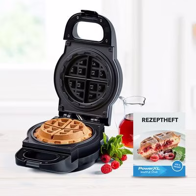 PowerXL Waffle Star Waffeleisen inkl. Rezeptheft